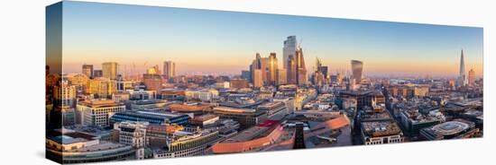 Panoramic aerial view of London City skyline at sunset taken from St. Paul's Cathedral, London-Ed Hasler-Premier Image Canvas