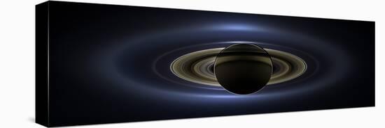 Panoramic Mosaic of the Saturn System Backlit by the Sun-null-Premier Image Canvas