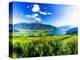 Panoramic of Monte Legnone and Alto Lario from green meadows above Lake Como-Roberto Moiola-Premier Image Canvas