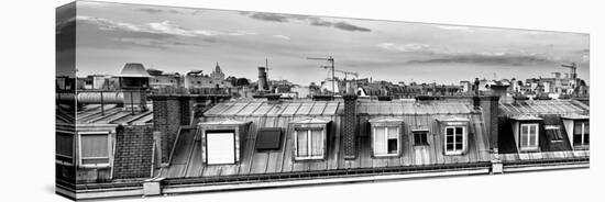 Panoramic Rooftops View, Black and White Photography, Sacre-Cœur Basilica, Paris, France-Philippe Hugonnard-Premier Image Canvas