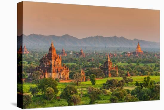 Panoramic View at Sunset over the Ancient Temples and Pagodas, Bagan, Myanmar or Burma-Stefano Politi Markovina-Premier Image Canvas