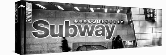 Panoramic View - Entrance of a Subway Station in Times Square - Urban Street Scene by Night-Philippe Hugonnard-Premier Image Canvas