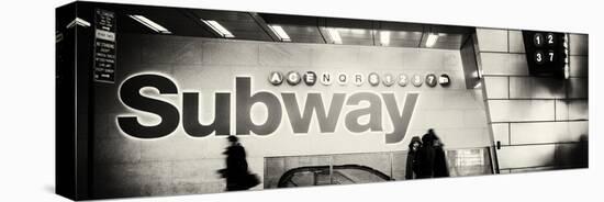 Panoramic View - Entrance of a Subway Station in Times Square - Urban Street Scene by Night-Philippe Hugonnard-Premier Image Canvas