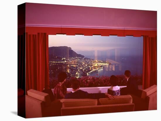 Panoramic View from the Vistaero Hotel Perched on the Edge of a Cliff Above Monte Carlo, Monaco-Ralph Crane-Premier Image Canvas