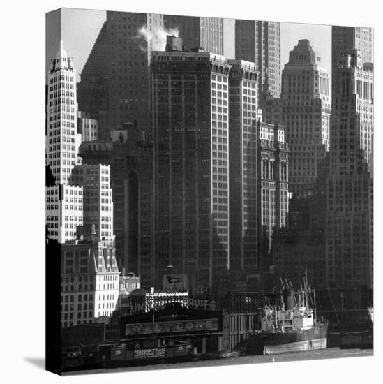 Panoramic View of Buildings in Lower Manhattan Taken from the New Jersey Banks of the Hudson River-Andreas Feininger-Premier Image Canvas
