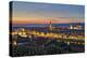 Panoramic view of Florence at sunset, Tuscany, Italy, Europe-Marco Brivio-Premier Image Canvas