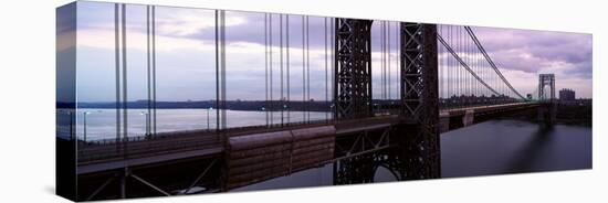 Panoramic View of George Washington Bridge over Hudson River from New York City, Ny-null-Stretched Canvas