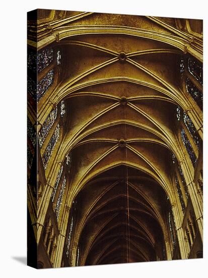 Panoramic View of Interior of Chartres Cathedral Looking up Nave Toward Main Altar-Gjon Mili-Premier Image Canvas