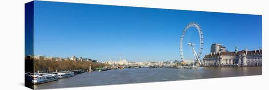 Panoramic view of London Eye, London County Hall building, River Thames, London, England-John Guidi-Premier Image Canvas