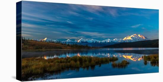 Panoramic view of Mount Denali, previously known as McKinley from Wonder Lake, Denali National P...-null-Premier Image Canvas