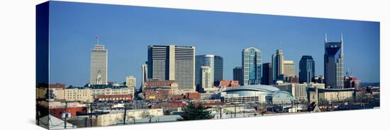 Panoramic View of Nashville, Tennessee Skyline in Morning Light-null-Stretched Canvas