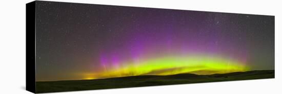 Panoramic View of Northern Lights on the Horizon, Saskatchewan, Canada-null-Premier Image Canvas