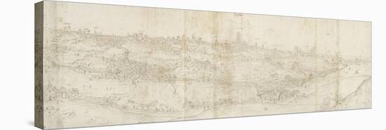 Panoramic View of Segovia from the East (Pen and Brown Ink with Touches of Blue Wash over Black Cha-Anthonis van den Wyngaerde-Premier Image Canvas