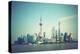 Panoramic View of Shanghai Skyline, China. Retro Style Image-Zoom-zoom-Premier Image Canvas