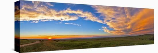 Panoramic View of Sunset at Reesor Ranch, Near Cypress Hills, Alberta, Canda-null-Premier Image Canvas