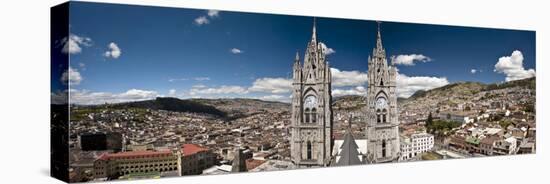 Panoramic View of the Bell Towers at the National Basilica, Quito, Ecuador-Brent Bergherm-Premier Image Canvas