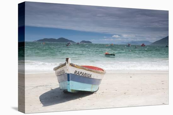 Pantano Do Sul Beach and Fisherman's Boat on Florianopolis Island in Southern Brazil-Alex Saberi-Premier Image Canvas