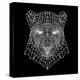 Panther Head Black Mesh-Lisa Kroll-Stretched Canvas