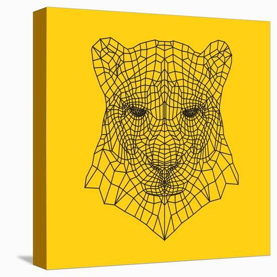 Panther Head Yellow Mesh-Lisa Kroll-Stretched Canvas