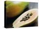 Papaya (Pawpaw) Sliced Open to Show Black Seeds-Lee Frost-Premier Image Canvas