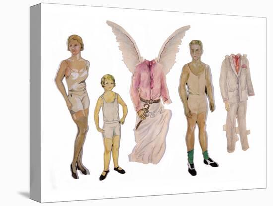 Paper Dolls of Scott, Zelda and Scottie-Zelda Fitzgerald-Stretched Canvas