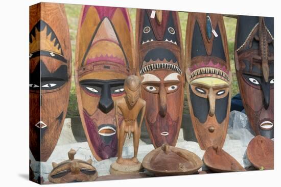 Papua New Guinea, Murik Lakes, Karau Village. Carved Wooden Masks-Cindy Miller Hopkins-Premier Image Canvas