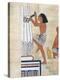 Papyrus Depicting Worker Decorating Lotus Form Pillar-null-Premier Image Canvas