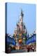 Parade in the Main Street U.S.A. with Castle of Sleeping Beauty, Disneyland Park Paris-null-Stretched Canvas