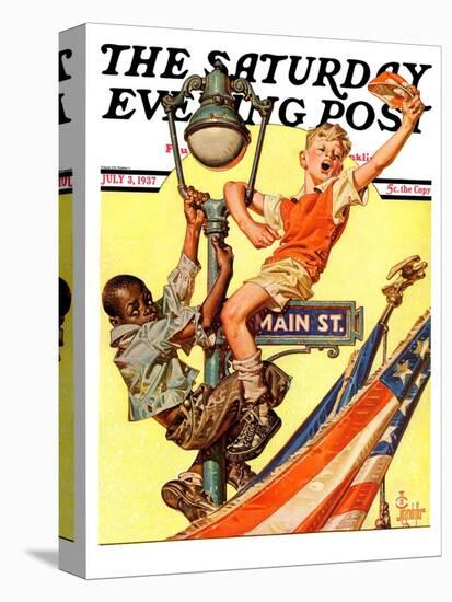 "Parade View from Lamp Post," Saturday Evening Post Cover, July 3, 1937-Joseph Christian Leyendecker-Premier Image Canvas