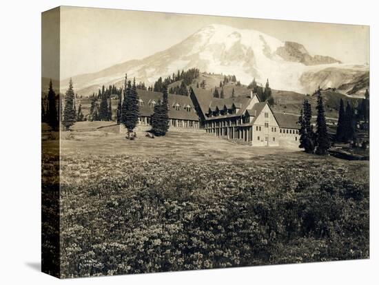 Paradise Inn and Mount Rainier, 1916-Asahel Curtis-Premier Image Canvas