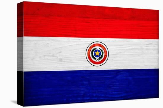 Paraguay Flag Design with Wood Patterning - Flags of the World Series-Philippe Hugonnard-Stretched Canvas