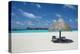 Parasol on a white sand beach and turquoise water, Sun Island Resort, Nalaguraidhoo island, Ari ato-Michael Runkel-Premier Image Canvas