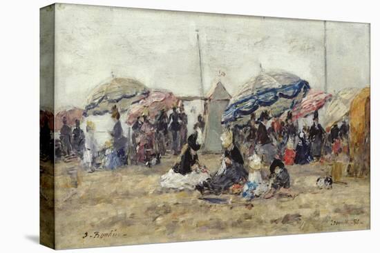 Parasols on the Beach at Trouville, 1886-Eug?ne Boudin-Premier Image Canvas