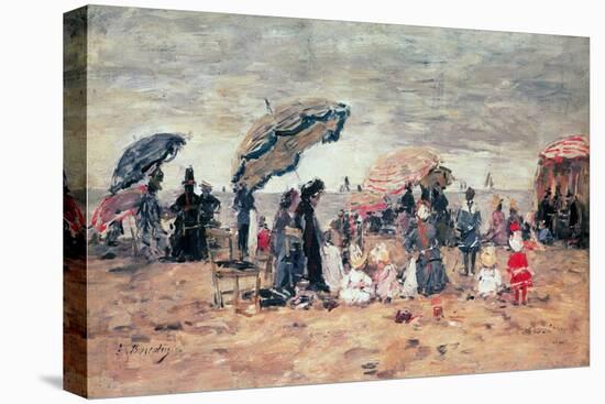 Parasols on the Beach, Trouville, 1886-Eugène Boudin-Premier Image Canvas