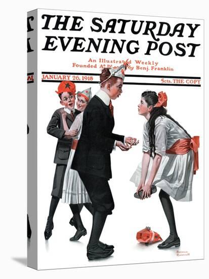 "Pardon Me" Saturday Evening Post Cover, January 26,1918-Norman Rockwell-Premier Image Canvas
