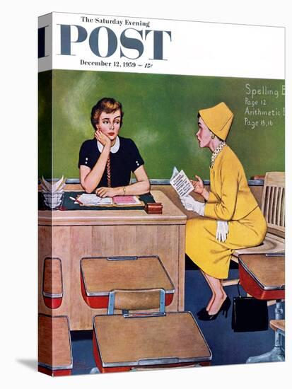 "Parent - Teacher Conference" Saturday Evening Post Cover, December 12, 1959-Amos Sewell-Premier Image Canvas