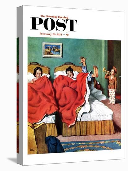 "Parents' Reveille" Saturday Evening Post Cover, February 20, 1954-Amos Sewell-Premier Image Canvas