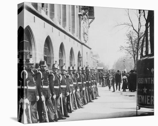 Paris, 1898-1900 - Republican Guards in front of the Palais de Justice-Eugene Atget-Stretched Canvas