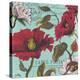 Paris Aqua Flowers I-Elizabeth Medley-Stretched Canvas