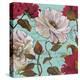 Paris Aqua Flowers II-Elizabeth Medley-Stretched Canvas