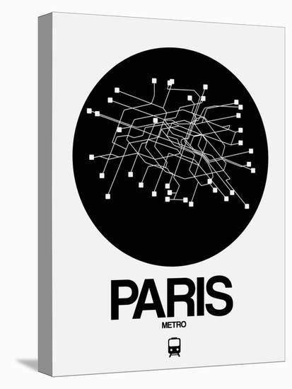 Paris Black Subway Map-NaxArt-Stretched Canvas