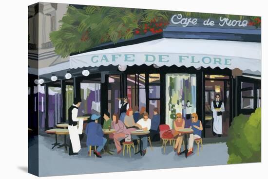 Paris cafe and garcon and guests,2015-Hiroyuki Izutsu-Premier Image Canvas