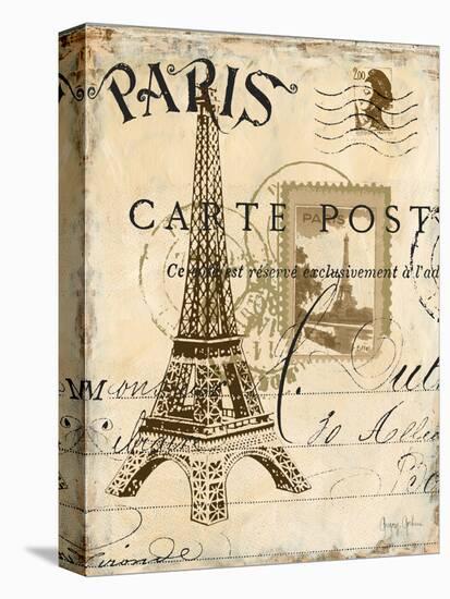 Paris Collage I - Eiffel Tower-Gregory Gorham-Stretched Canvas