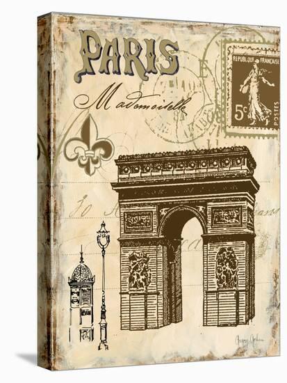 Paris Collage II  - Arc de Triomphe-Gregory Gorham-Stretched Canvas