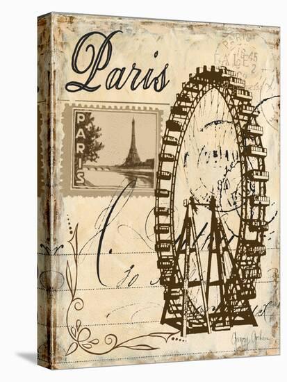 Paris Collage III - Ferris Wheel-Gregory Gorham-Stretched Canvas