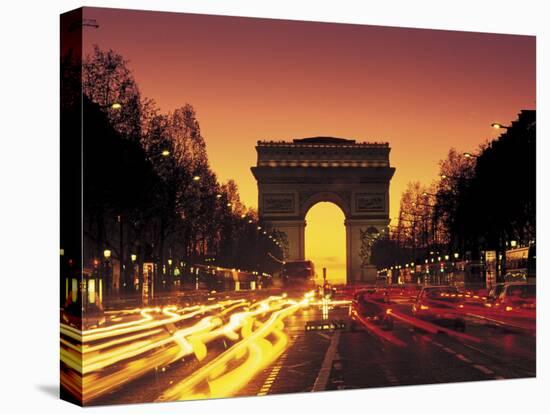 Paris, France, Arc De Triomphe at Night-Peter Adams-Premier Image Canvas