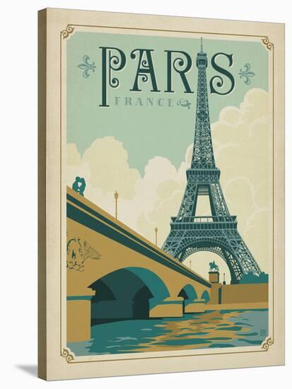 Paris, France (Eiffel Tower Blue Sky)-Anderson Design Group-Stretched Canvas