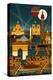 Paris, France - Retro Skyline (no text)-Lantern Press-Stretched Canvas