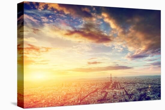 Paris, France Skyline, Panorama at Sunset. View on Eiffel Tower, Champ De Mars-Michal Bednarek-Premier Image Canvas