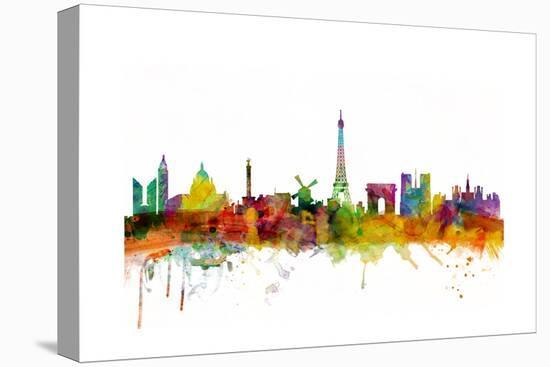 Paris France Skyline-Michael Tompsett-Stretched Canvas